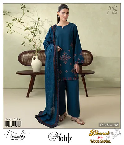 dhanak suit Embroidered