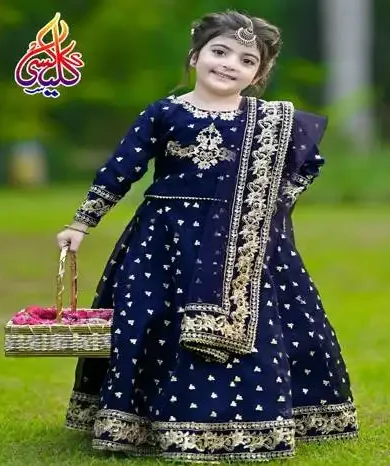 lace kids dress pakistani