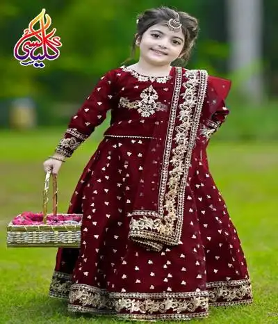 lace kids dress pakistani