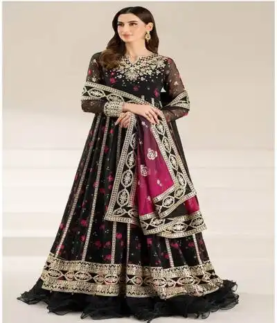 lawn suit with chiffon dupata