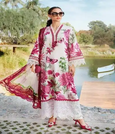 maria b lawn chiffon
