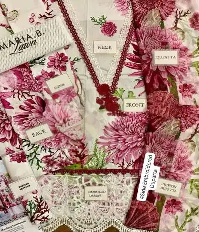 maria b lawn chiffon