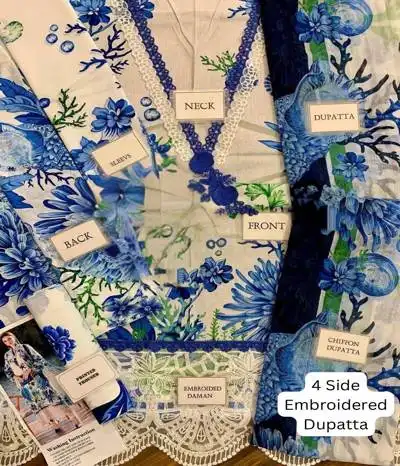 maria b lawn chiffon