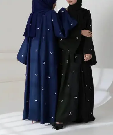 embroidered abaya moon