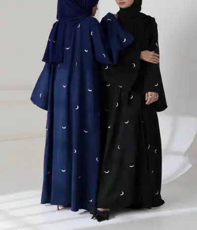 embroidered abaya moon