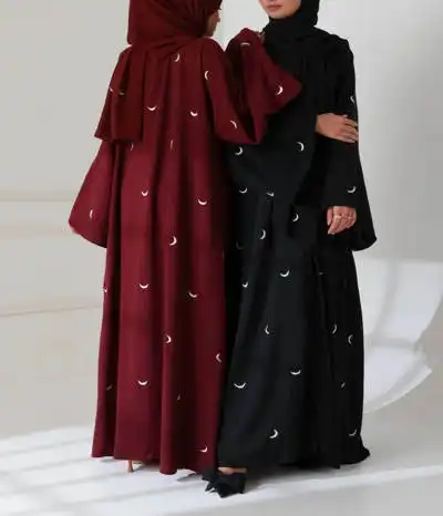 embroidered abaya moon