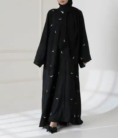 embroidered abaya moon