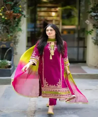 lawn embroidered suit women